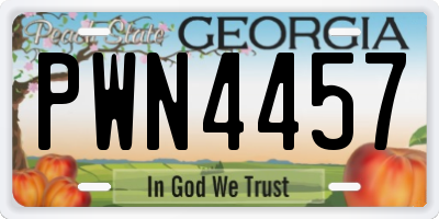 GA license plate PWN4457