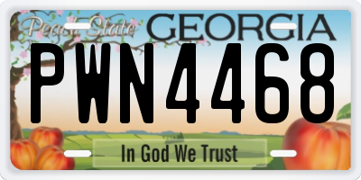 GA license plate PWN4468