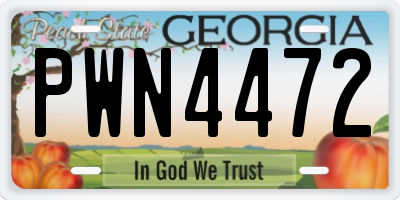 GA license plate PWN4472