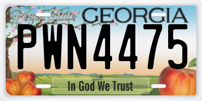 GA license plate PWN4475