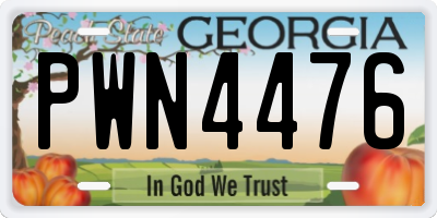 GA license plate PWN4476