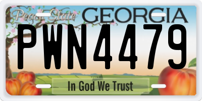 GA license plate PWN4479