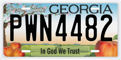 GA license plate PWN4482