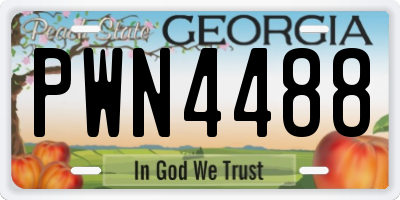 GA license plate PWN4488