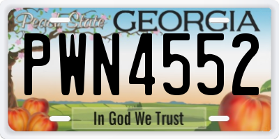 GA license plate PWN4552