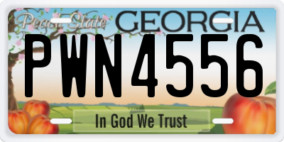 GA license plate PWN4556