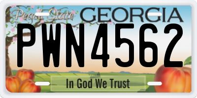 GA license plate PWN4562