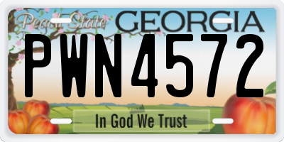 GA license plate PWN4572