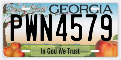 GA license plate PWN4579