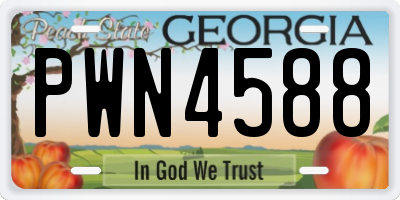 GA license plate PWN4588