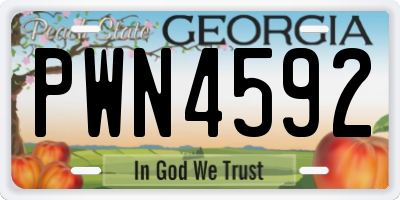 GA license plate PWN4592