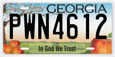 GA license plate PWN4612