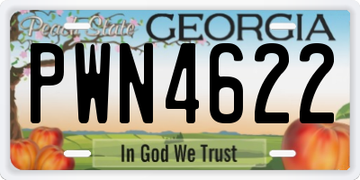GA license plate PWN4622