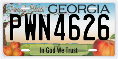 GA license plate PWN4626