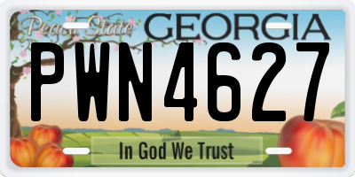 GA license plate PWN4627