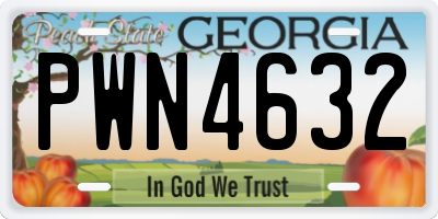 GA license plate PWN4632