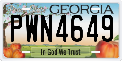 GA license plate PWN4649