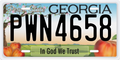 GA license plate PWN4658