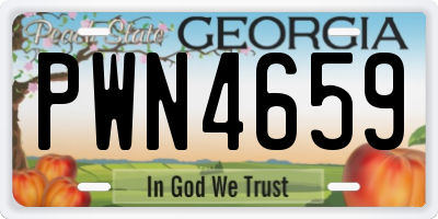GA license plate PWN4659