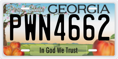 GA license plate PWN4662
