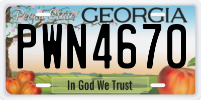 GA license plate PWN4670