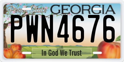 GA license plate PWN4676