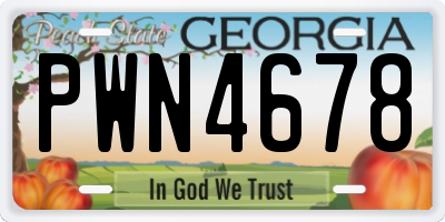 GA license plate PWN4678