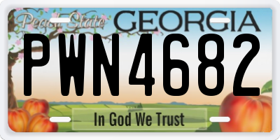GA license plate PWN4682
