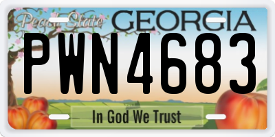 GA license plate PWN4683