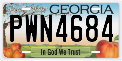 GA license plate PWN4684
