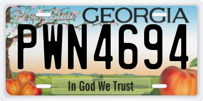 GA license plate PWN4694