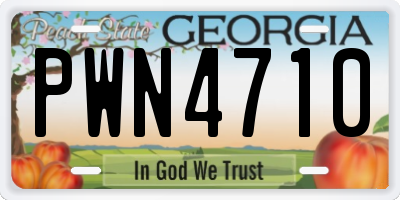 GA license plate PWN4710