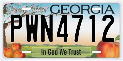GA license plate PWN4712