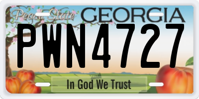 GA license plate PWN4727