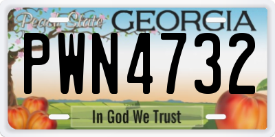 GA license plate PWN4732