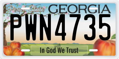 GA license plate PWN4735