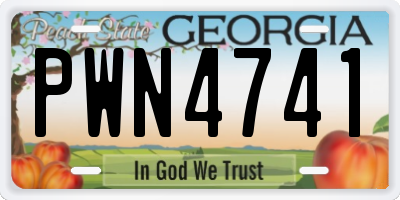 GA license plate PWN4741
