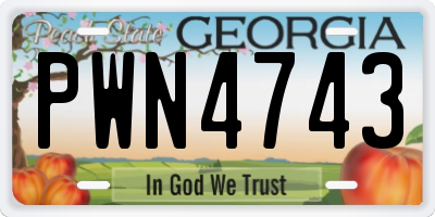 GA license plate PWN4743