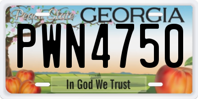 GA license plate PWN4750