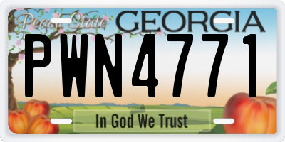 GA license plate PWN4771