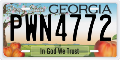 GA license plate PWN4772