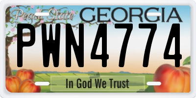 GA license plate PWN4774