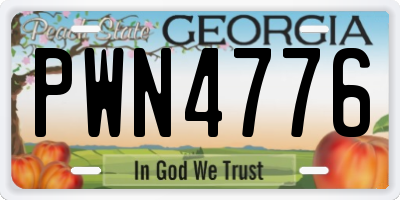 GA license plate PWN4776