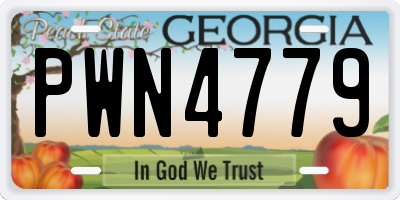 GA license plate PWN4779