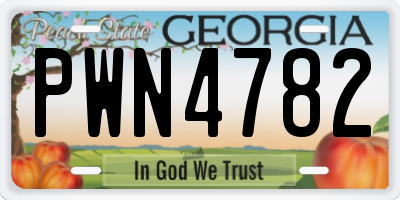 GA license plate PWN4782