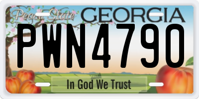 GA license plate PWN4790