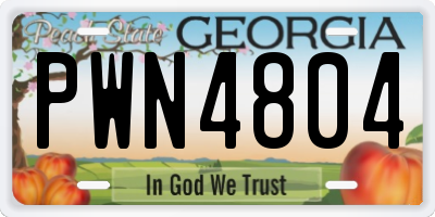 GA license plate PWN4804