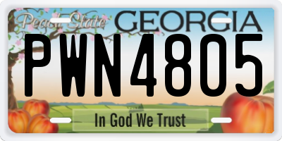 GA license plate PWN4805