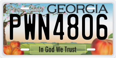 GA license plate PWN4806