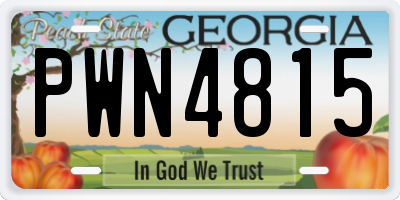 GA license plate PWN4815